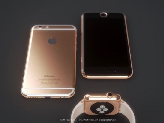 玫瑰金iPhone6s首曝光，搭配AppleWatch
