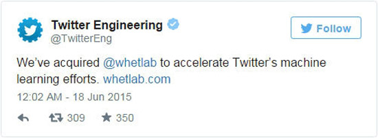 Twitter收購Whetlab 也要玩人工智能嗎？