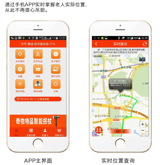 Nice care智能拐杖，時刻照顧老人安全