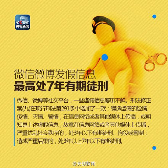 注意了！微信微博發(fā)假信息最高獲刑7年