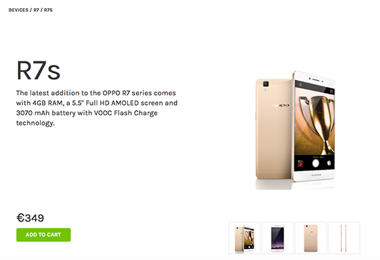 OPPO R7s歐洲開(kāi)賣(mài) 售價(jià)比國(guó)內(nèi)稍便宜