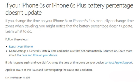 蘋果iPhone 6s電量顯示出問題：時間設置惹的禍
