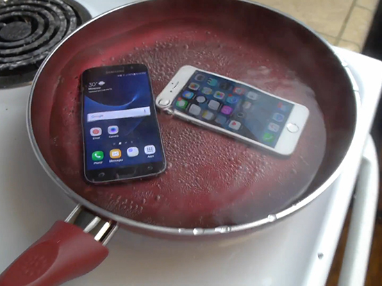 視頻：比誰夠耐煮 三星S7對(duì)陣蘋果iPhone 6s