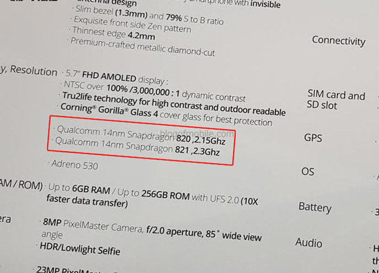 華碩搶首發(fā)？ZenFone 3 Deluxe驚現(xiàn)驍龍821版