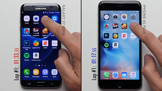 視頻：測速相差40秒？iPhone 6s Plus對比三星S7 edge