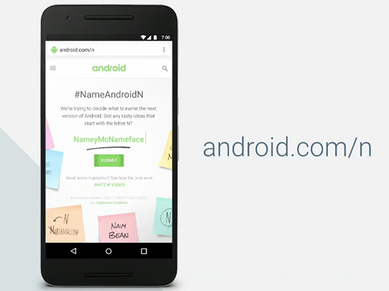 谷歌正式發(fā)布Android N：叫什么甜品由你來(lái)決定！