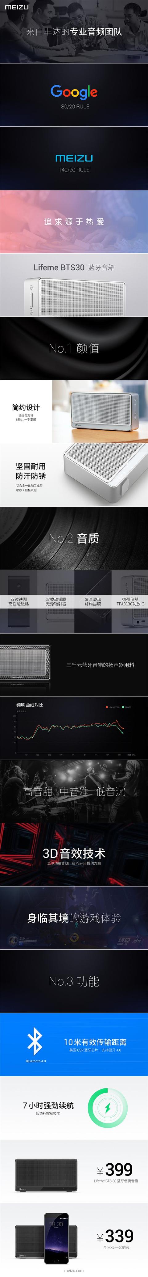 魅族新款藍(lán)牙音箱 3000元品質(zhì)只賣399元