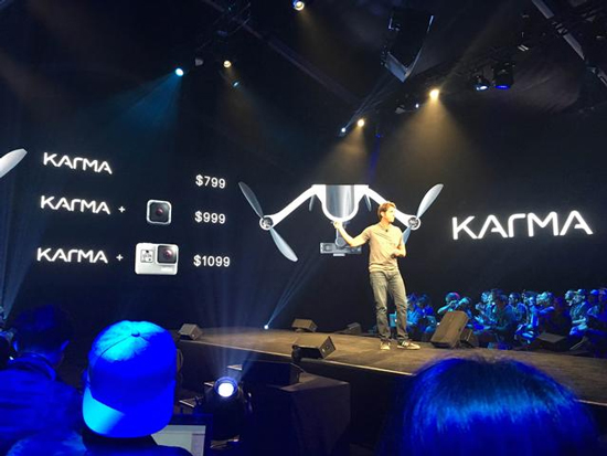 與大疆正面交鋒 GoPro發(fā)布無人機(jī)Karma
