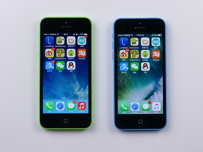 老機(jī)器的福音 iPhone 5c iOS 10對比iOS 7