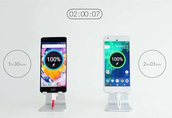 一加3T充電有多快？輕松秒殺Pixel XL！