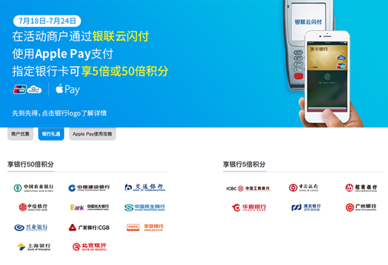5折優(yōu)惠和50倍積分 Apple Pay夏日特惠今日開啟！