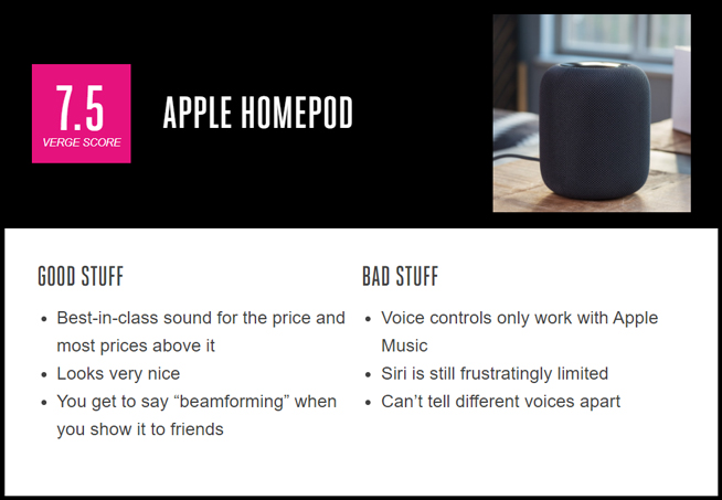 外媒評蘋果HomePod：音質(zhì)同價位最好，但功能和體驗并不夠出色