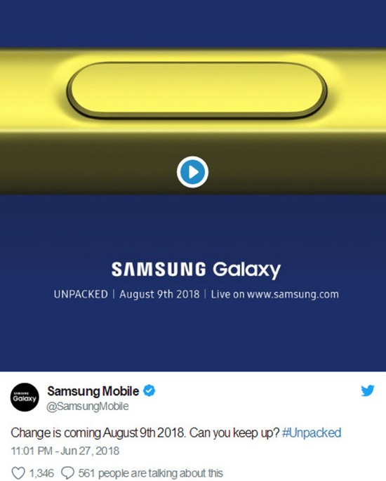 科客晚報：三星公布Note9發(fā)布時間 中移動智能硬件報告出爐