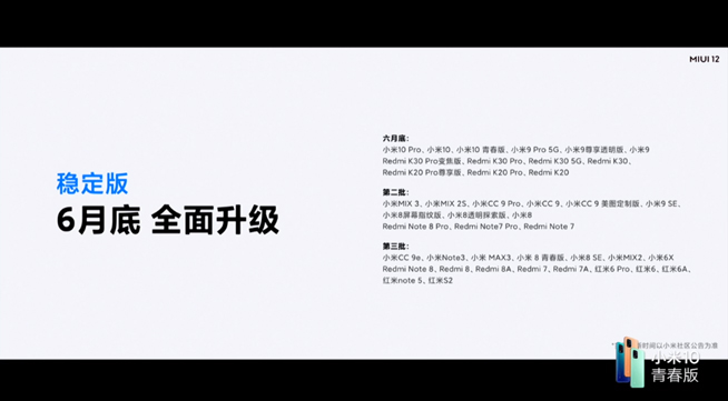 小米10青春版2099元起售 MIUI 12同步登場(chǎng)即日起內(nèi)測(cè)