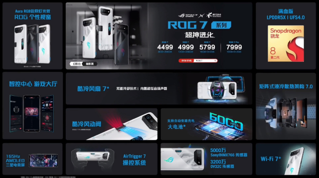 ROG 7游戲手機發(fā)布：重鑄游戲手機榮光！4499元起性能釋放拉滿
