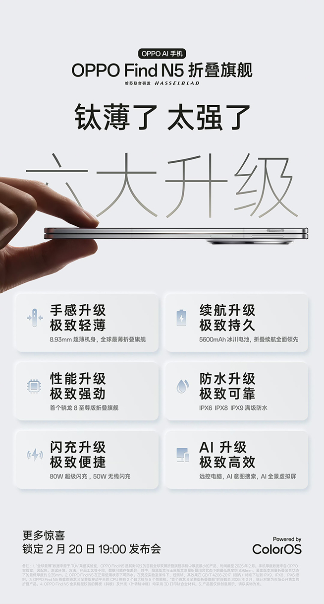 OPPO Find N5發(fā)布會前瞻：六大升級但影像開倒車，降價(jià)更合適？